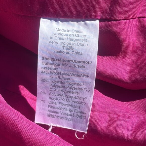 J Crew Wool Coat Pink Zipper Front High Neck Size 6 Gold Zipper Winter - Picture 9 of 11